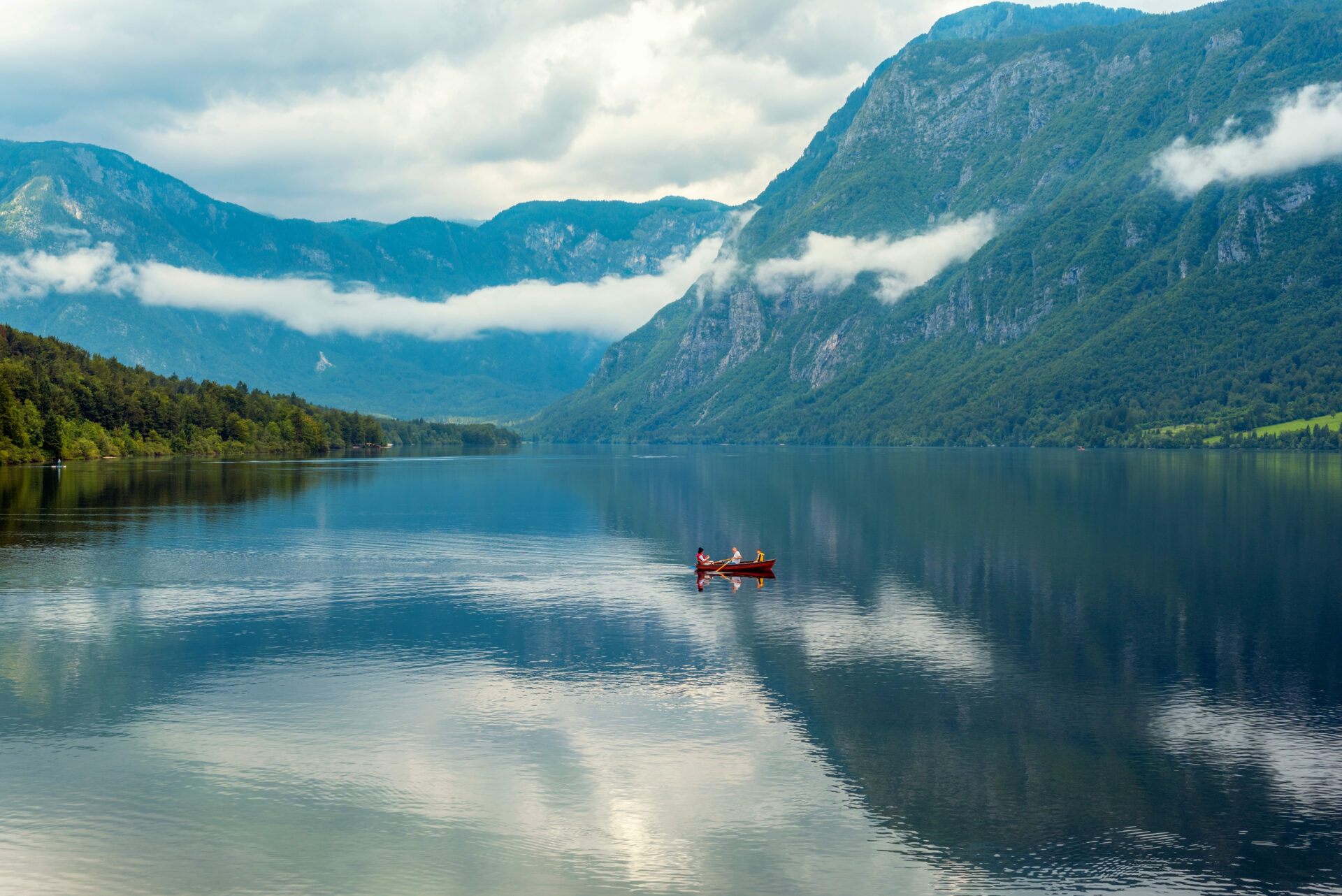Vue aérienne Lac de Bohinj