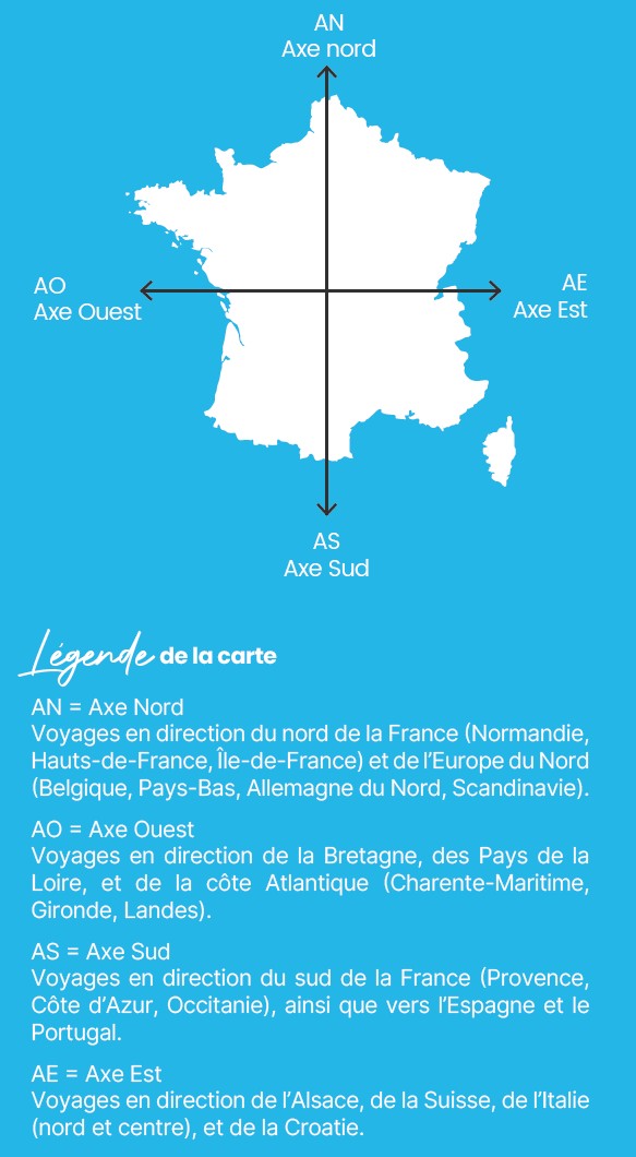 Carte des axes de Faure Tourisme 2026