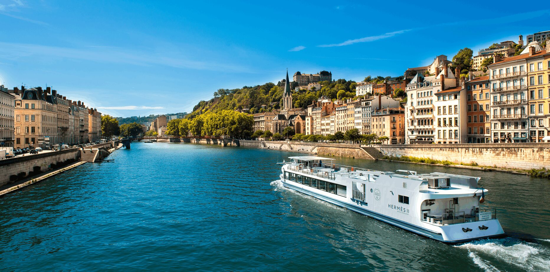 Bateaux Lyonnais dnas le Rhône. ©Les Bateaux Lyonnais